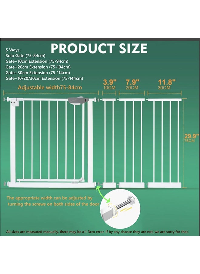 Safety Gate Baby Gate, Auto Close Indoor Safety Gates For Doorway Hallway And Stair Use, Safety Gate Height