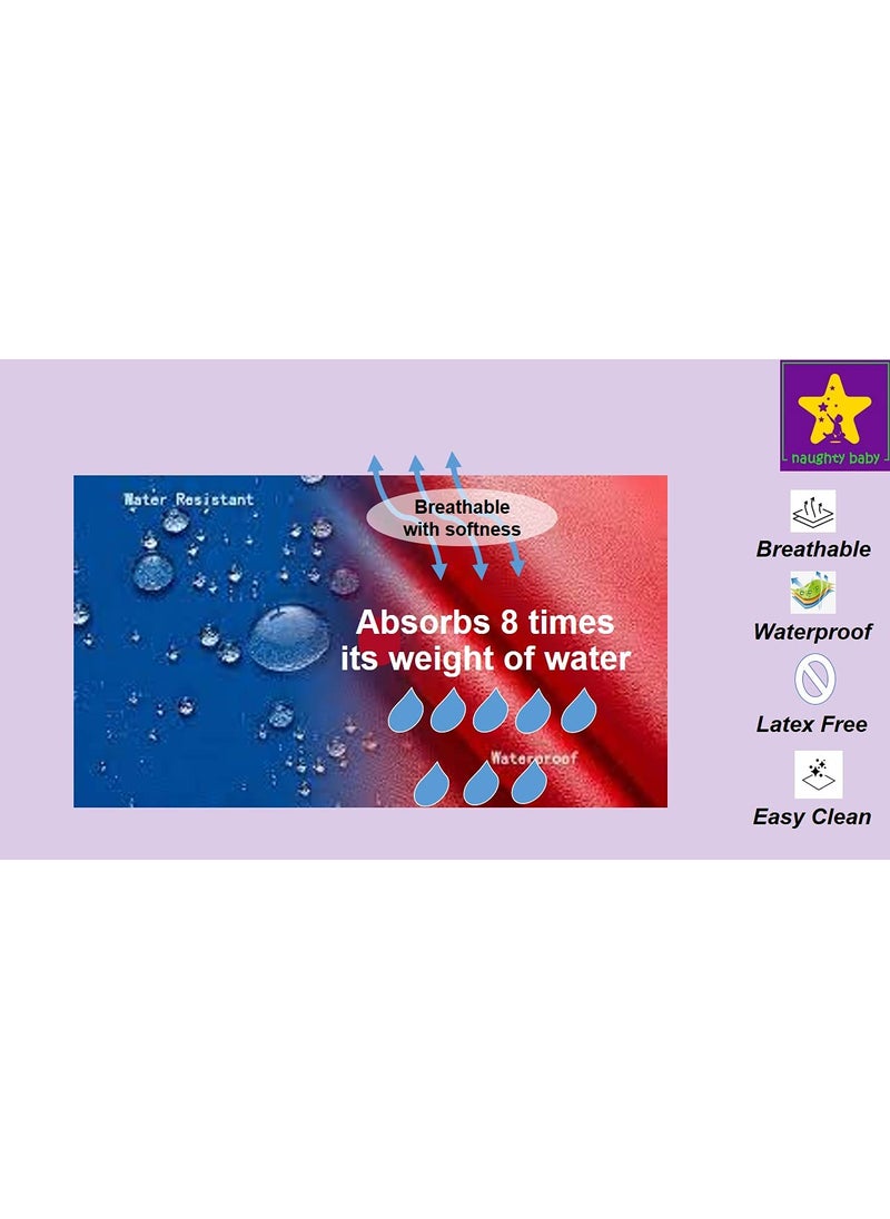 naughty baby Fast Absorbent Waterproof, Washable, Skin Friendly, Heat Free, Bed Protector, Baby Dry Sheet (Baby Blue, Large)