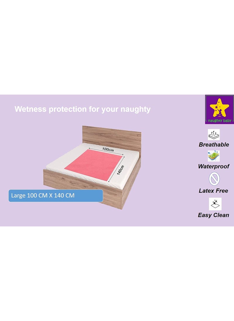 naughty baby Fast Absorbent Waterproof, Washable, Skin Friendly, Heat Free, Bed Protector, Baby Dry Sheet (Baby Blue, Large)