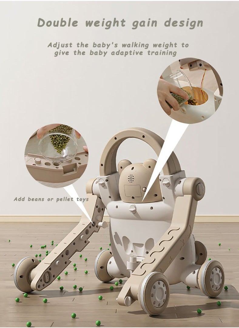 4 in 1 Baby Walker, Sit And Stand Learning Walker, Can Be Assembled Into A Stroller/Scooter/Motorcycle/Toddler Stroller, Suitable For 6 To 24 Months Baby Stroller, Perfect Newborn Child Gift