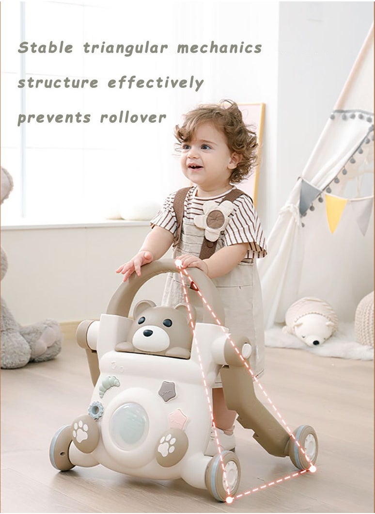 4 in 1 Baby Walker, Sit And Stand Learning Walker, Can Be Assembled Into A Stroller/Scooter/Motorcycle/Toddler Stroller, Suitable For 6 To 24 Months Baby Stroller, Perfect Newborn Child Gift