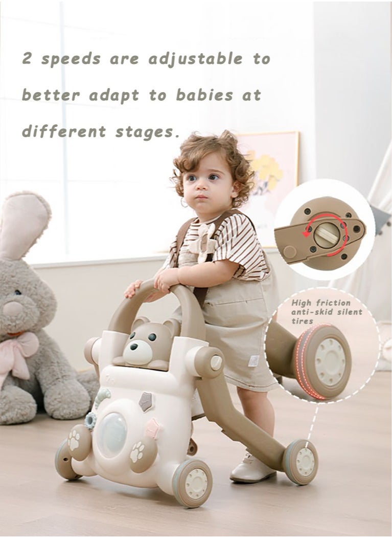 4 in 1 Baby Walker, Sit And Stand Learning Walker, Can Be Assembled Into A Stroller/Scooter/Motorcycle/Toddler Stroller, Suitable For 6 To 24 Months Baby Stroller, Perfect Newborn Child Gift