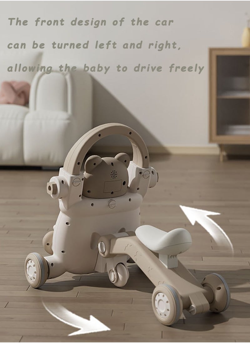 4 in 1 Baby Walker, Sit And Stand Learning Walker, Can Be Assembled Into A Stroller/Scooter/Motorcycle/Toddler Stroller, Suitable For 6 To 24 Months Baby Stroller, Perfect Newborn Child Gift