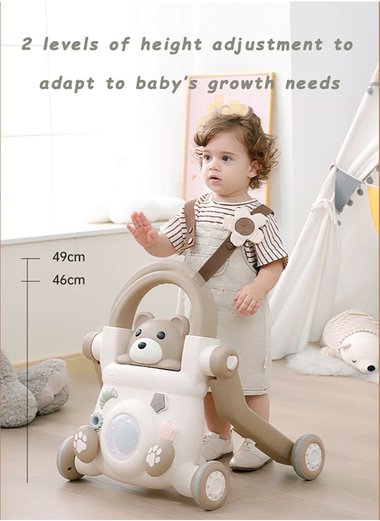 4 in 1 Baby Walker, Sit And Stand Learning Walker, Can Be Assembled Into A Stroller/Scooter/Motorcycle/Toddler Stroller, Suitable For 6 To 24 Months Baby Stroller, Perfect Newborn Child Gift