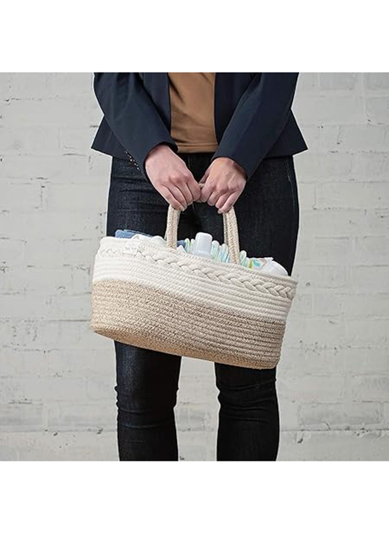 Cotton Rope Diaper Caddy - Ivory