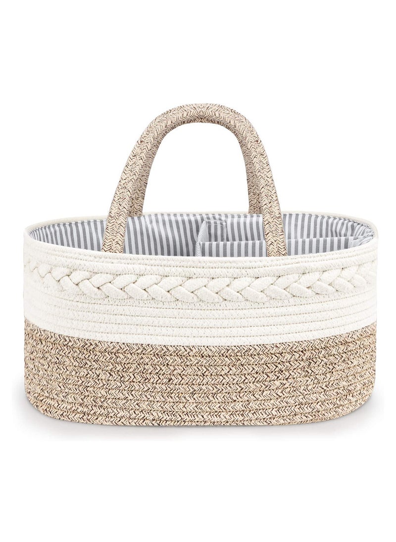Cotton Rope Diaper Caddy - Ivory