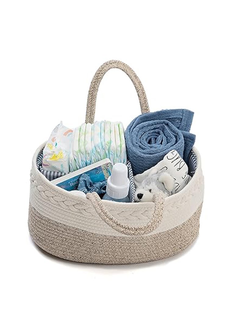 Cotton Rope Diaper Caddy - Ivory