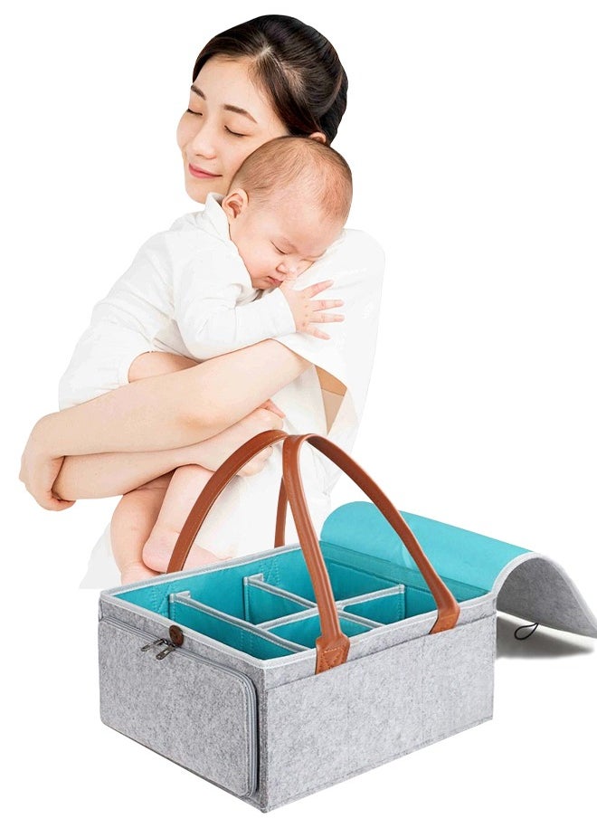 Baby Diaper Caddy - Nursery Storage Bin and Car Organizer for Diapers and Baby Wipes, Baby Diaper Caddy Organizer- Regular
