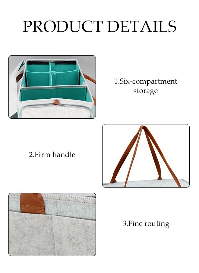 Baby Diaper Caddy - Nursery Storage Bin and Car Organizer for Diapers and Baby Wipes, Baby Diaper Caddy Organizer- Regular