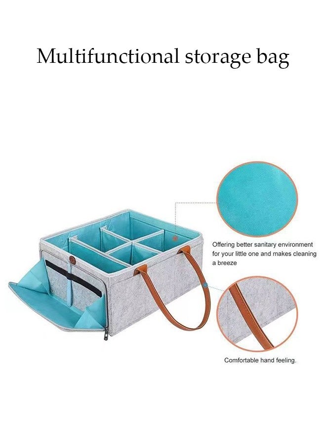 Baby Diaper Caddy - Nursery Storage Bin and Car Organizer for Diapers and Baby Wipes, Baby Diaper Caddy Organizer- Regular