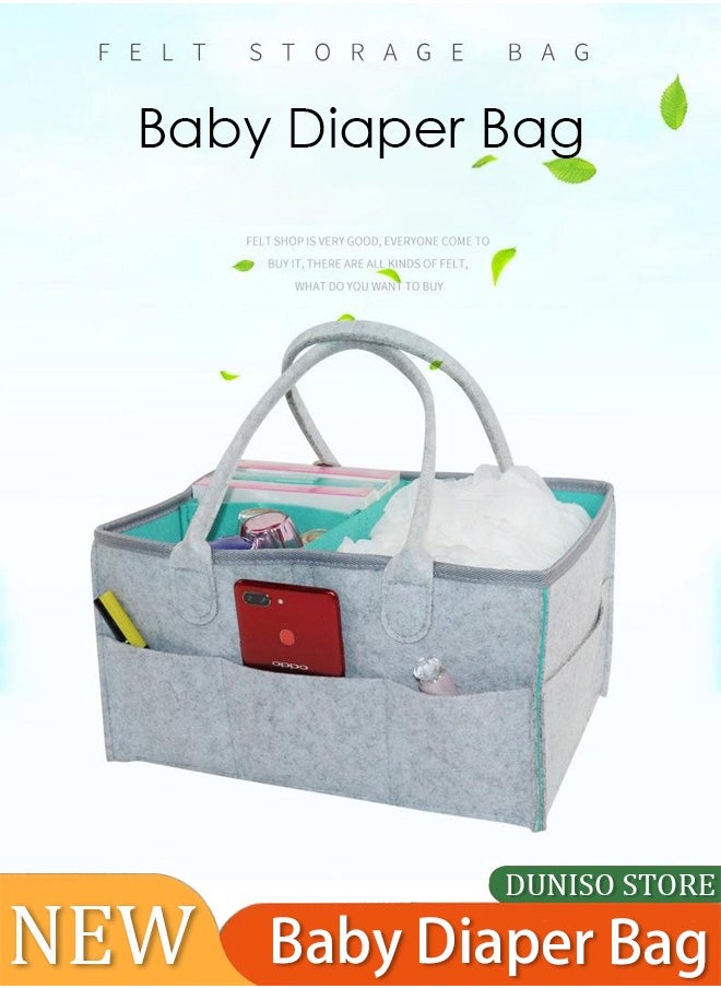 Baby Diaper Caddy - Nursery Storage Bin and Car Organizer for Diapers and Baby Wipes, Baby Diaper Caddy Organizer- Regular