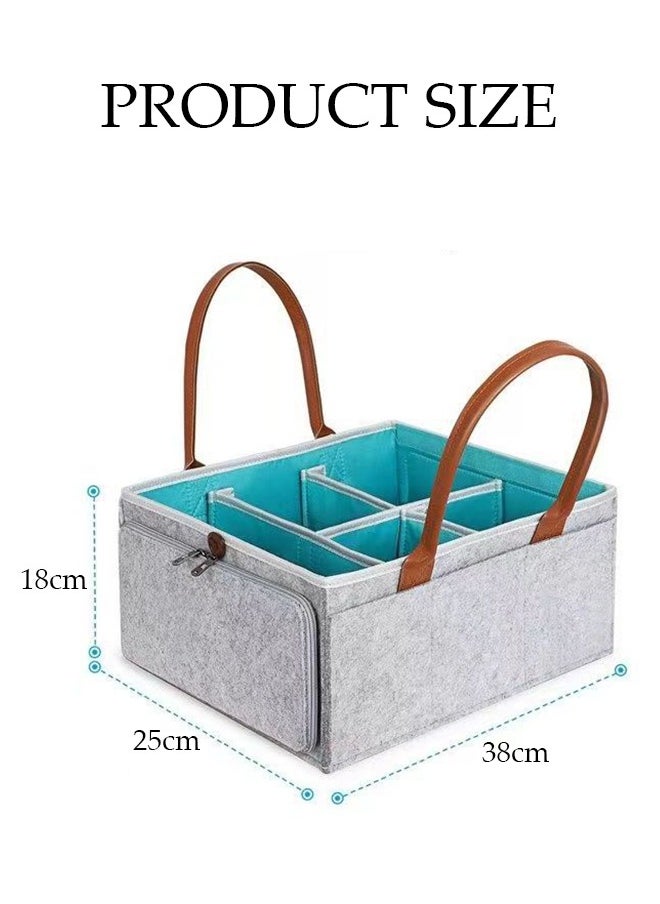 Baby Diaper Caddy - Nursery Storage Bin and Car Organizer for Diapers and Baby Wipes, Baby Diaper Caddy Organizer- Regular