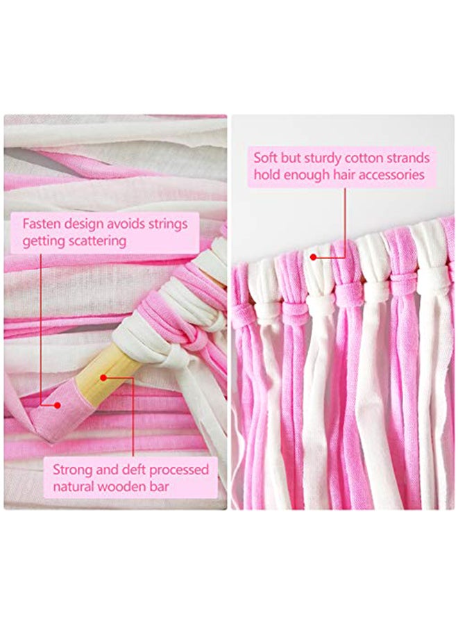 Hair Bow Holder Organizer For Girls, Hanging Storage For Hair Clips Bows Ties Headband Accessories, Pink Multicolour