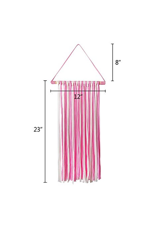 Hair Bow Holder Organizer For Girls, Hanging Storage For Hair Clips Bows Ties Headband Accessories, Pink Multicolour