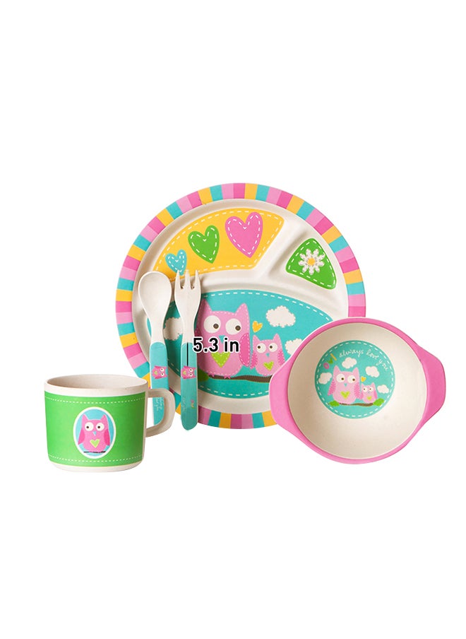 5 Pieces Bamboo Dinnerware Set For Kids