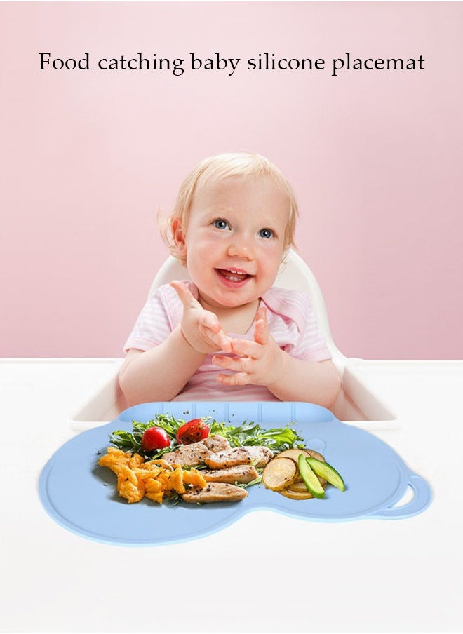Baby Silicone Placemat Table Suction Insulated Silicone Placemat for Toddlers Kids Food Grade Toddler Place Mat for Dining Table Washable Placemats Cartoon Placemats Non-slip Silicone Pad Food Mat S