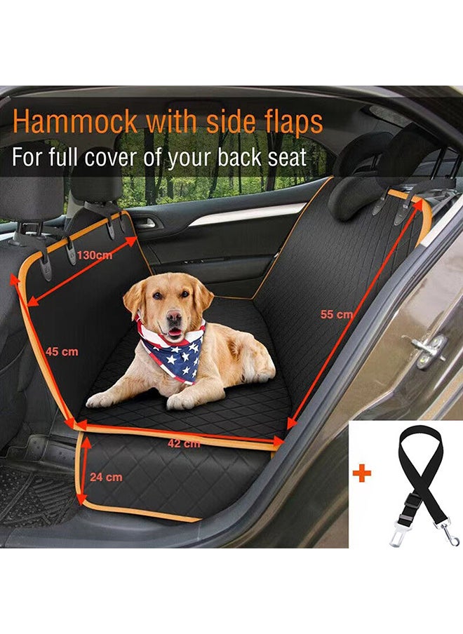 Dog Back Seat Cover Protector Orange/Black 50x3x32cm
