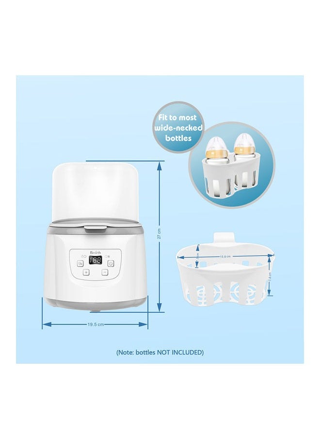 Baby Bottle Warmer 5-in-1 Digital Baby Food Heater with Timer Digital Display Double Bottle Steam Sterilizer Defrosting Portable Warmer for Breastmilk and Formula