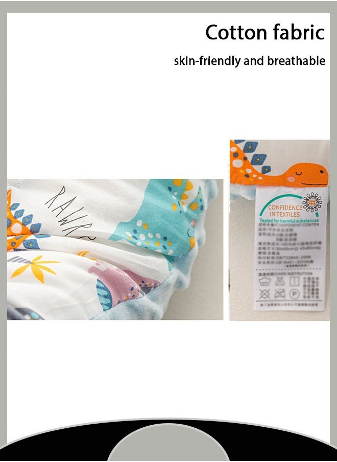 Baby Pillow, Cotton Soothing Touch Granular Velvet Pillow, Pure Cotton Pillow Core, Baby Nap Pillow, Cartoon Print Pattern, Active Printing And Dyeing Process, Removable And Washable