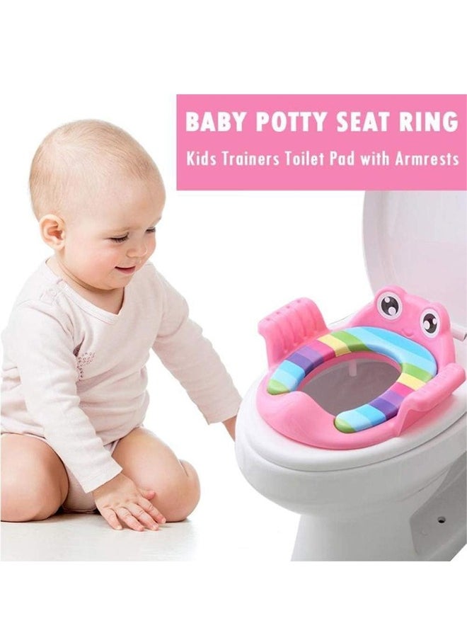 Potty Training Toilet Seat Cover for Kids Toddlers Boys Girls with Urine Splash Guard Toilet Seat Ring Adjustable Non-slip Mat