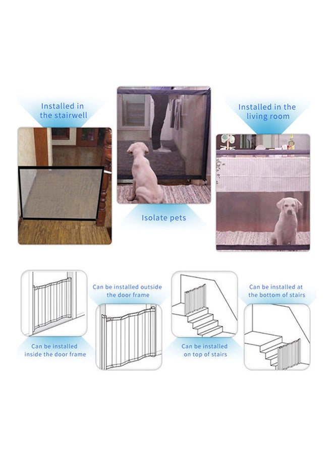 Ultra Durable Mesh Baby Safety Gate With 4 Sticky Wall Hooks for Easy Installation - Size 180x72 cm