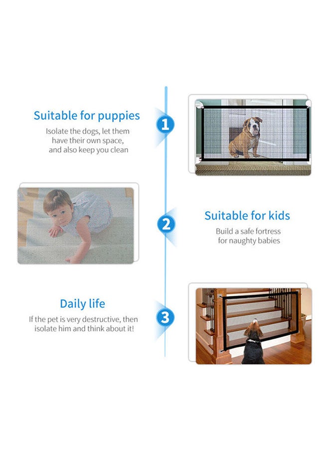 Ultra Durable Mesh Baby Safety Gate With 4 Sticky Wall Hooks for Easy Installation - Size 180x72 cm