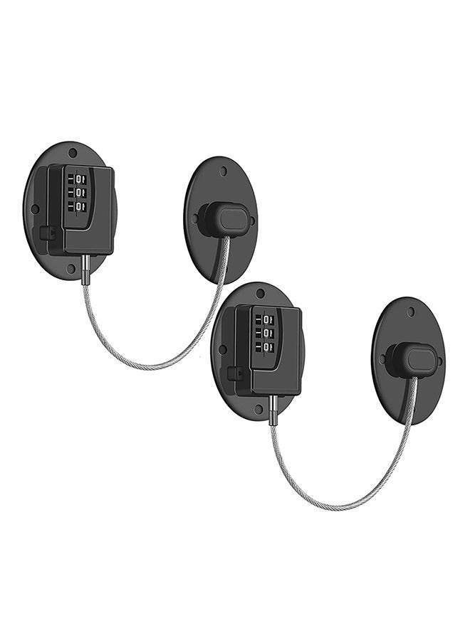 Pack Of 2 Password Refrigerator Lock - Black