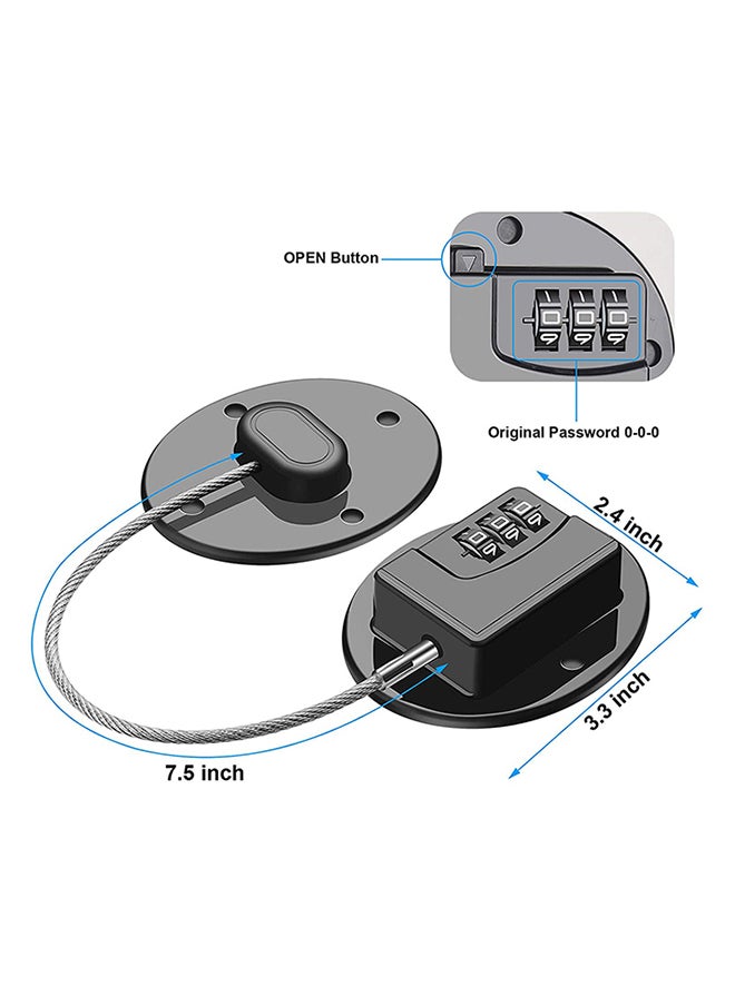 Pack Of 2 Password Refrigerator Lock - Black