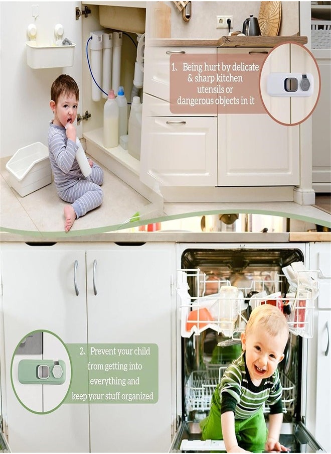 Kids Security Refrigerator Locks, 4Pcs Protective Self Adhesive Latches.Pinch Proof Lock for Toddlers and Children.Ideal for Refrigerators Cabinets Drawers Wardrobes and Freezers