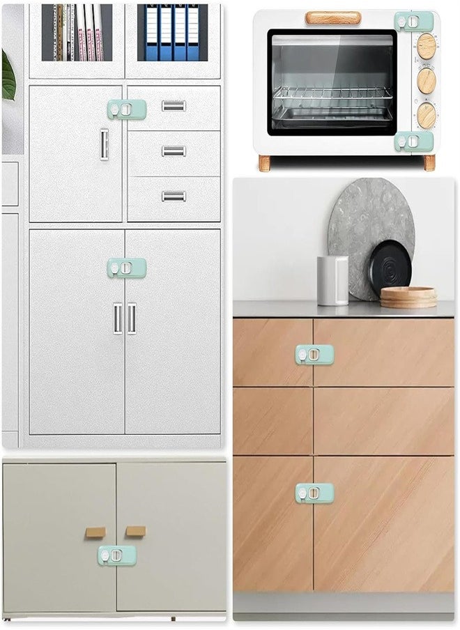 Kids Security Refrigerator Locks, 4Pcs Protective Self Adhesive Latches.Pinch Proof Lock for Toddlers and Children.Ideal for Refrigerators Cabinets Drawers Wardrobes and Freezers