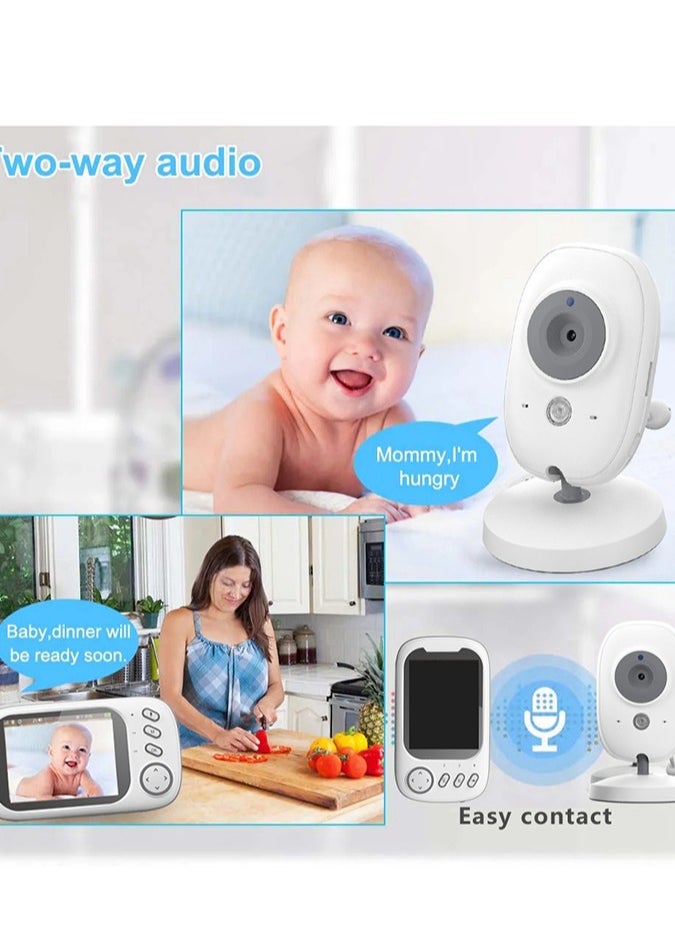 Wireless Video Baby Monitor,3.5 Inches Night Vision LCD Two Way Call