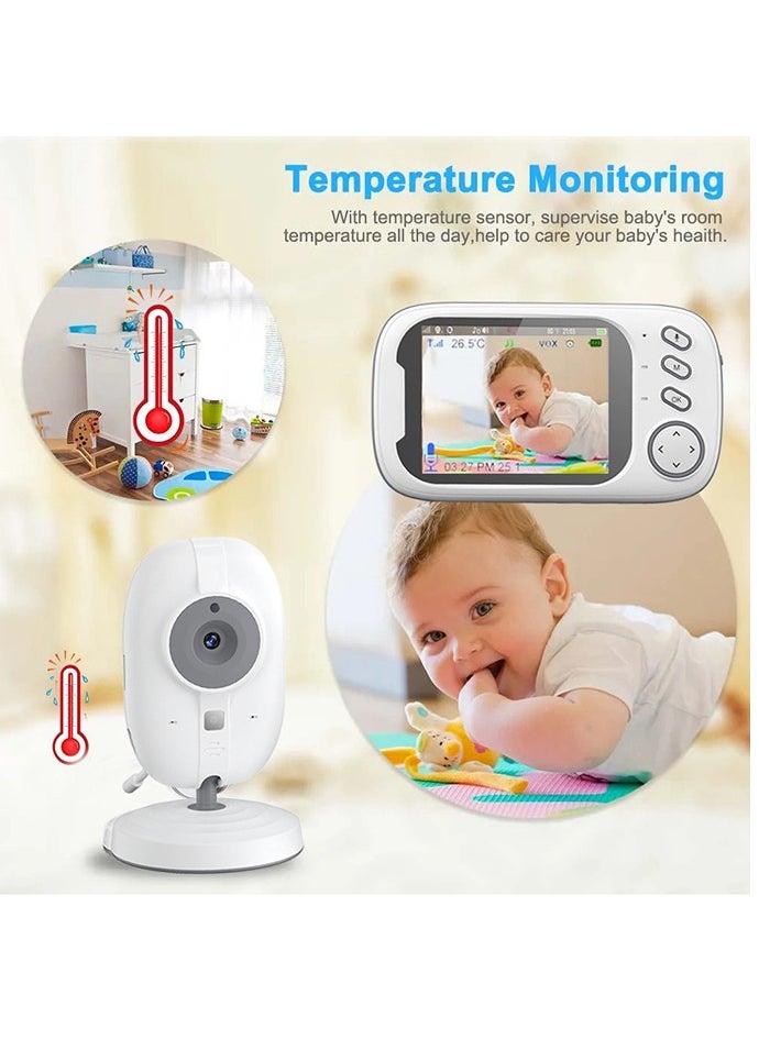Wireless Video Baby Monitor,3.5 Inches Night Vision LCD Two Way Call