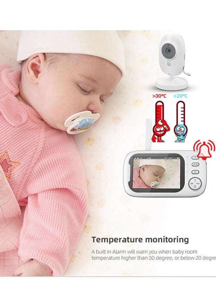Wireless Video Baby Monitor,3.5 Inches Night Vision LCD Two Way Call