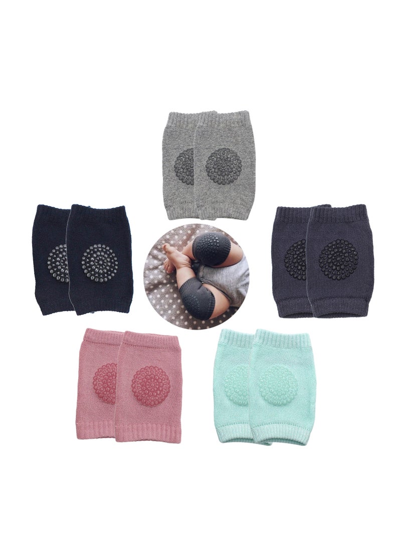 5 Pairs Baby Crawling Anti Slip Knee Pads,Baby Knee Protectors Toddlers Leg Warmers