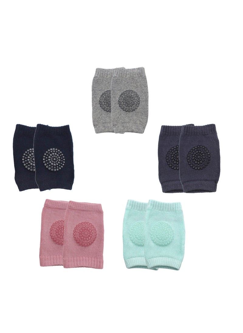 5 Pairs Baby Crawling Anti Slip Knee Pads,Baby Knee Protectors Toddlers Leg Warmers