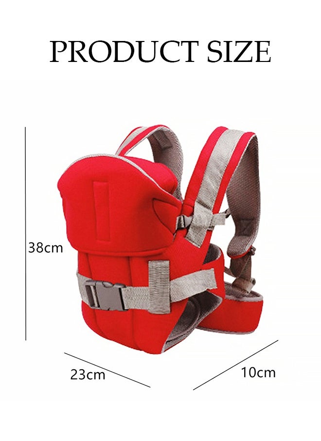 Baby Carrier with Hip Seat, Ergonomic Position, Newborn to Toddler, Head Support and Breathable Mesh,Adjustable Removable 6- in-1 Baby Baby Sling Carrier (7-45 lbs) for Mom Dad, Red