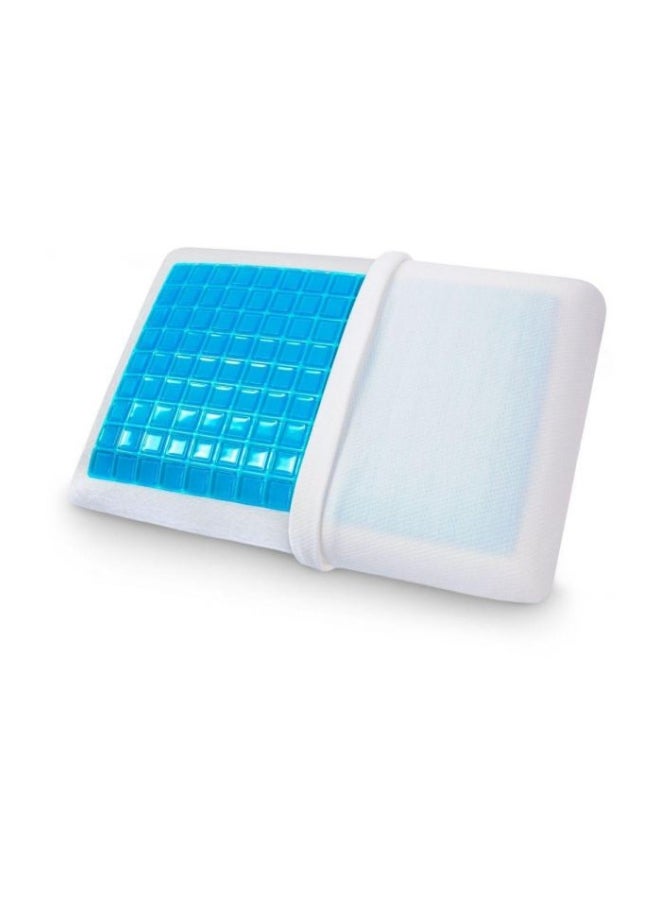 2-Piece Gel Memory Foam Pillow Set Blue/White 40x70centimeter