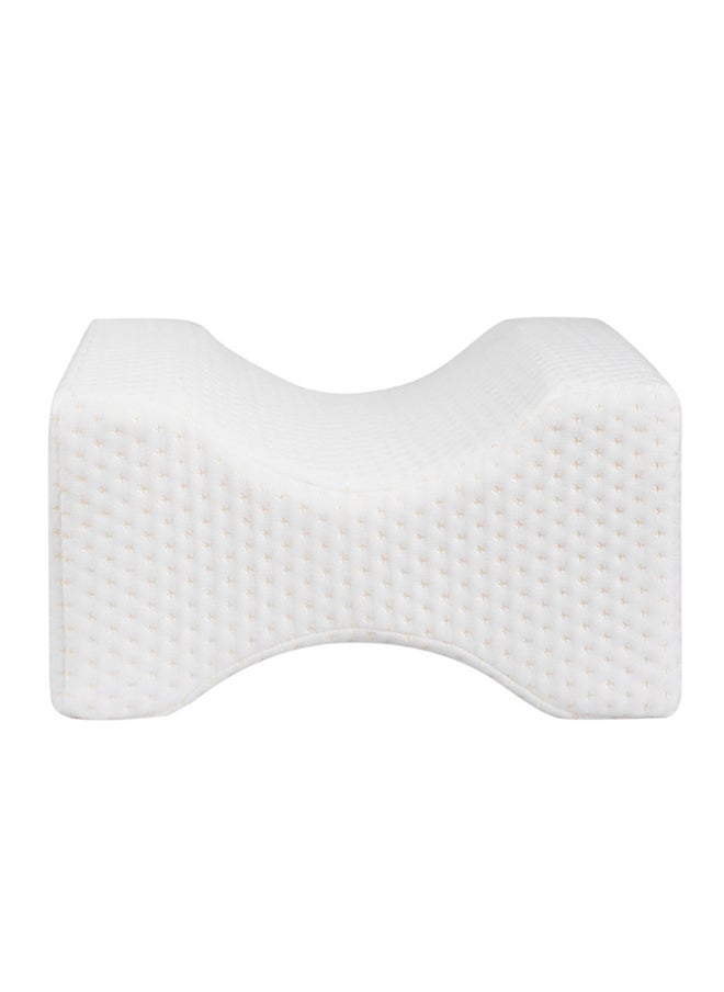 Memory Foam Knee Leg Pillow Cotton White 25x20x20centimeter