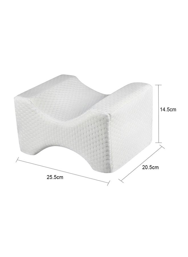Memory Foam Knee Leg Pillow Cotton White 25x20x20centimeter