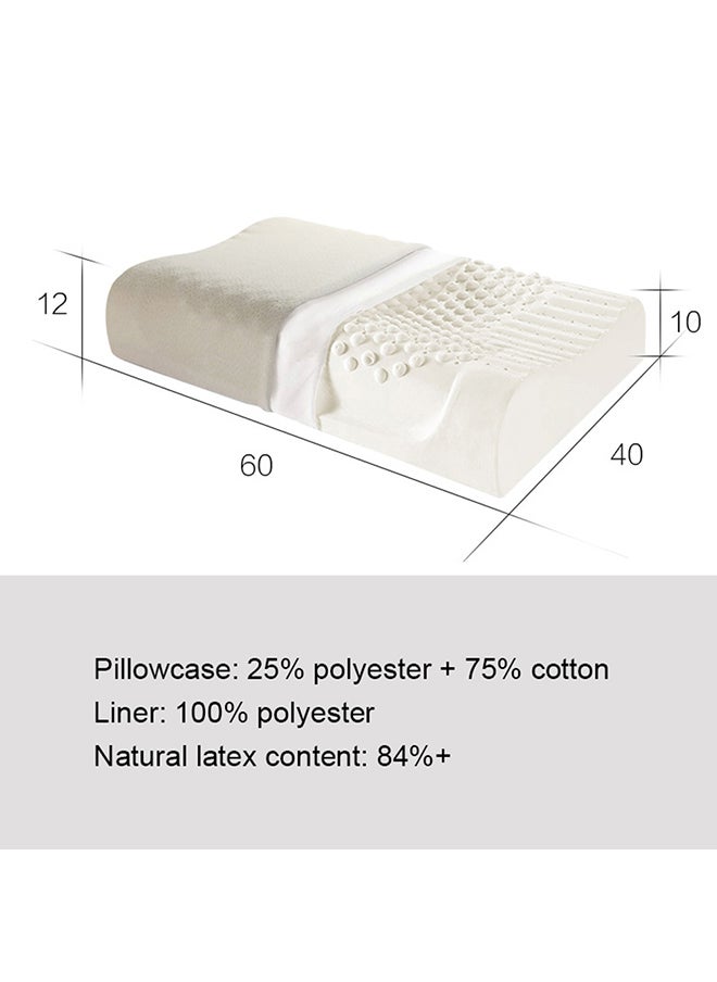 Sleeping Neck Pain Relief Cervical Bed Pillow Cotton White 50x10x30cm