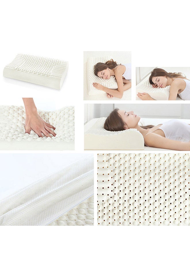 Sleeping Neck Pain Relief Cervical Bed Pillow Cotton White 50x10x30cm