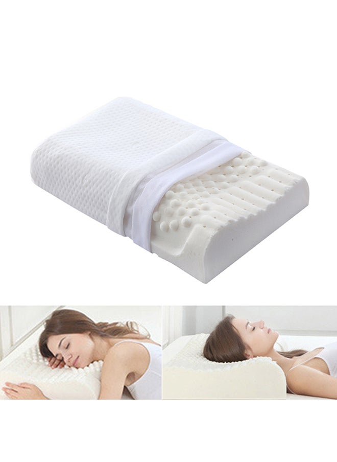 Sleeping Neck Pain Relief Cervical Bed Pillow Cotton White 50x10x30cm