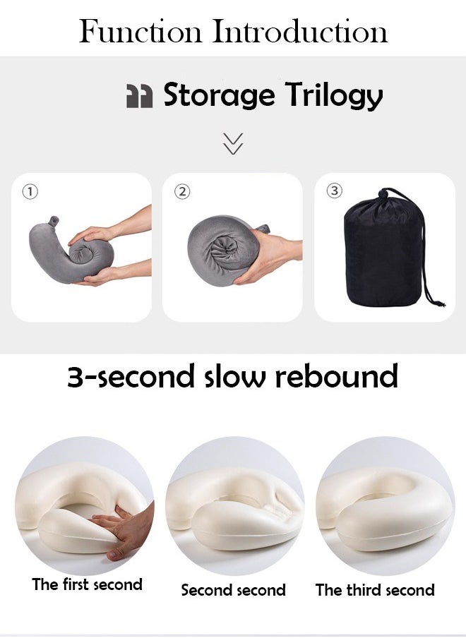Travel Neck Pillow, Memory Foam Neck Pillow Support Pillow, Sleeping Rest Cushion Ideal for Airplanes, Cars, and Home Recliners, Adjustable and Soft (Pink)