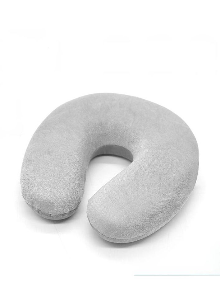 Memory Foam U-Shaped Neck Pillow, Airplane Pillows for Sleeping with Soft Washable Cover, Flight Pillow for Traveling, Car, Office, Provide Head Neck Supportc (Grey)