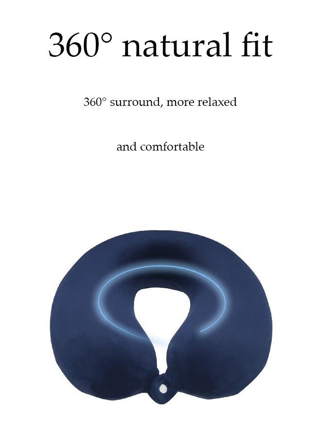 Velvet neck pillow and travel pillow relieve neck pain, suitable for airplane/car/office and home rest (blue)