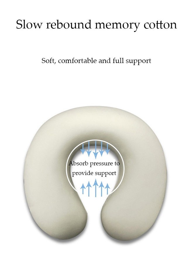 Velvet neck pillow and travel pillow relieve neck pain, suitable for airplane/car/office and home rest (blue)