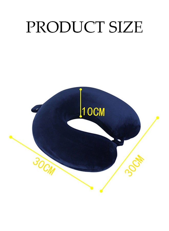 Velvet neck pillow and travel pillow relieve neck pain, suitable for airplane/car/office and home rest (blue)