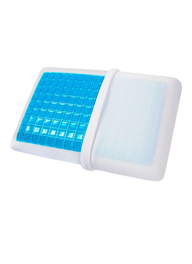 Memory Foam Pillow Microfiber White/Blue 40x70cm