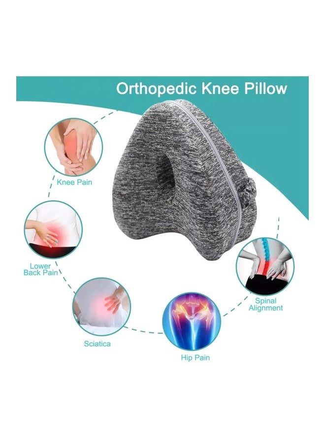 Orthopedic Knee Pillow Polyester Grey 13x23x25centimeter