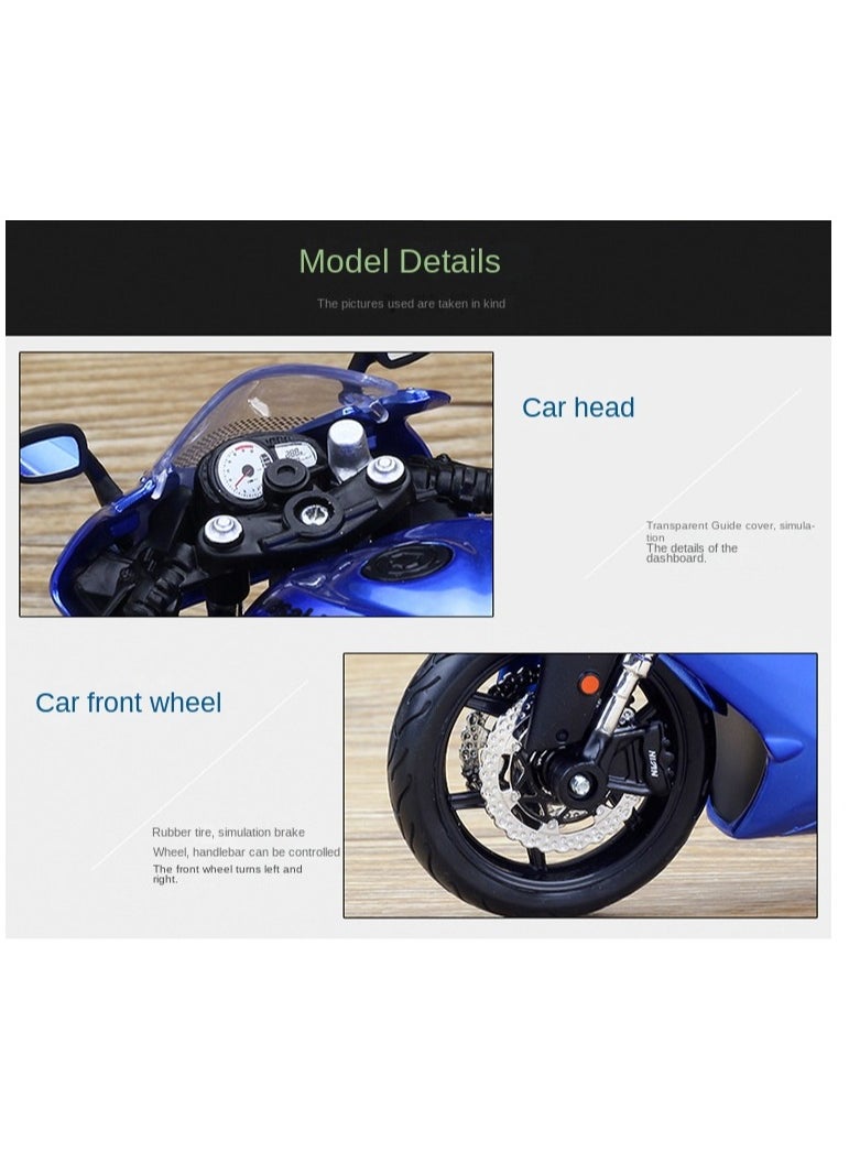 Attractive Design Kawasaki Ninja Diecast Scale Collectible Model Highway Motorcycles ZX-6R 17X6X9Cm